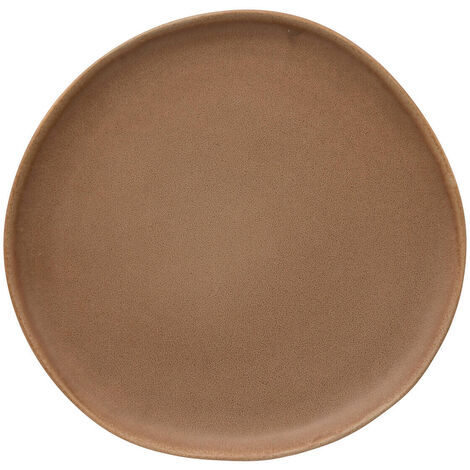 Assiette en grès marron, Ø 27 cm