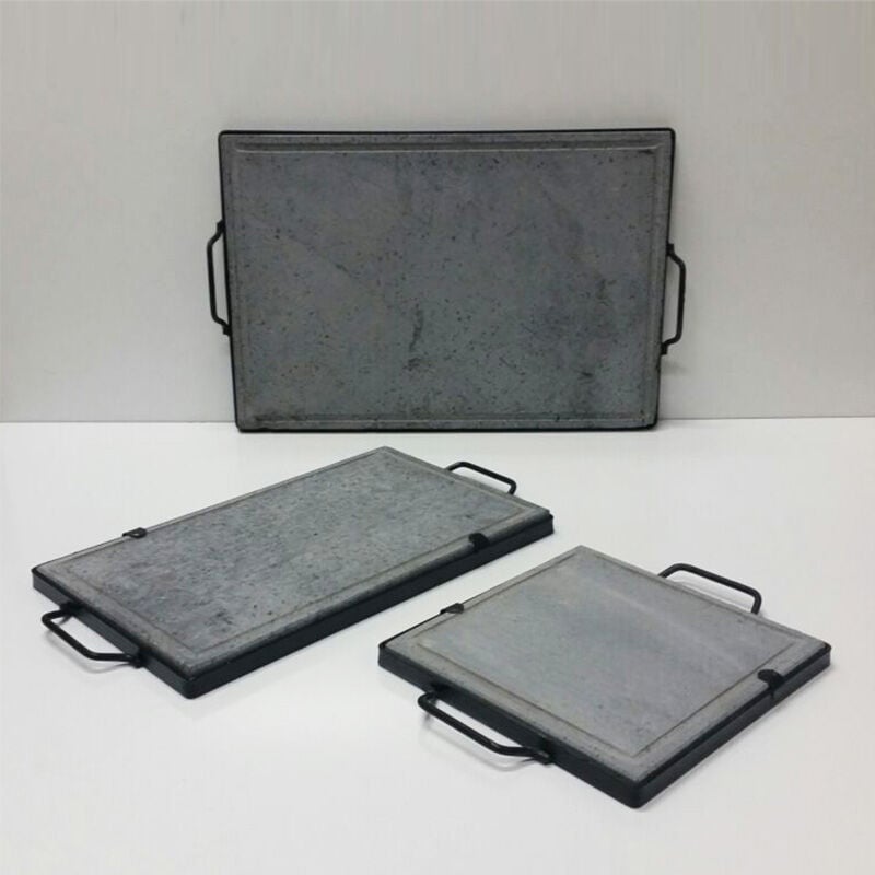 Assiette en pierre de lave avec support de grille en pierre naturelle choisir la taille : 30x30 cm