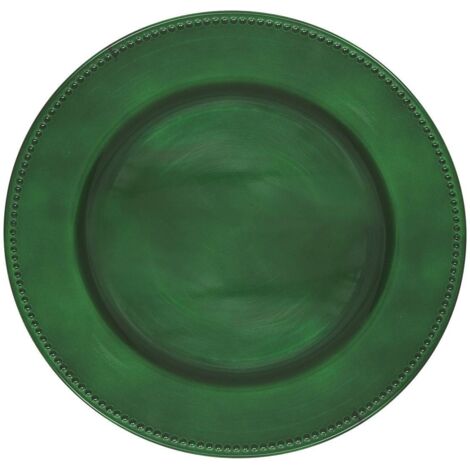 Assiette en polypropylène vert 33cm – Motif billes – Pour présentation et décoration – Atmosphera créateur d'intérieur