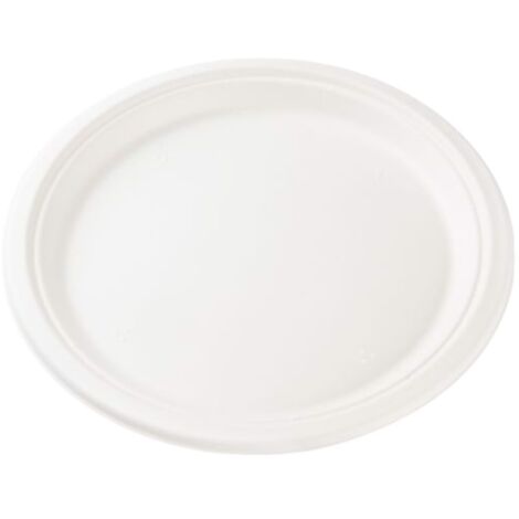 Assiette en pulpe de roseau Love Nature 26 cm, lot de 50