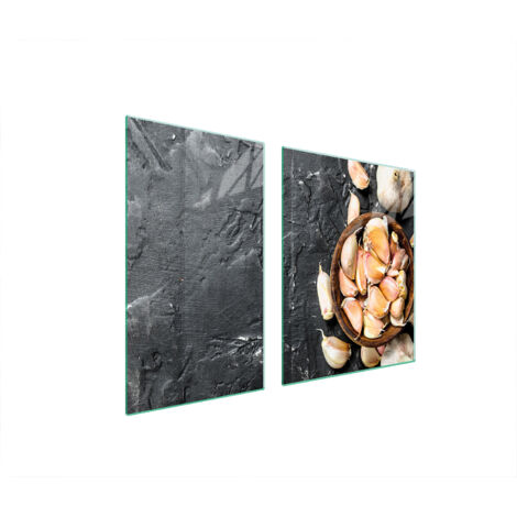 ASSIETTE EN VERRE et PLANCHE À DÉCOUPER 100x52 AIL