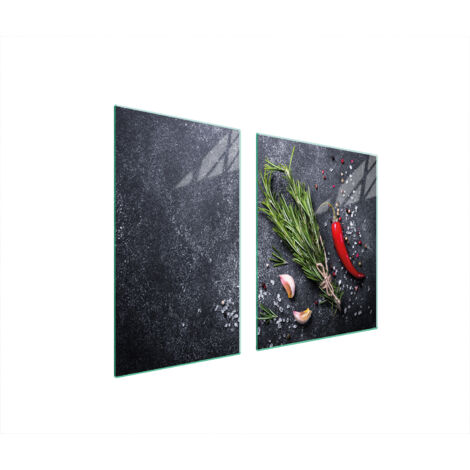 ASSIETTE EN VERRE et PLANCHE À DÉCOUPER 100x52 ARDOISE