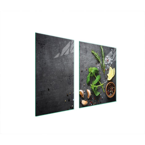 ASSIETTE EN VERRE et PLANCHE À DÉCOUPER 100x52 ARDOISE