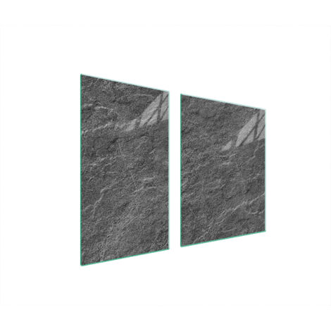 ASSIETTE EN VERRE et PLANCHE À DÉCOUPER 100x52 ARDOISE