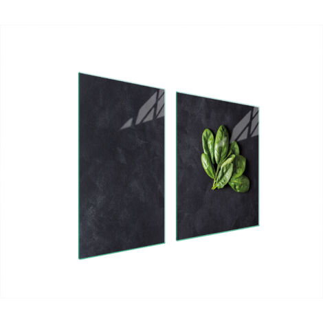 ASSIETTE EN VERRE et PLANCHE À DÉCOUPER 100x52 BASILIC
