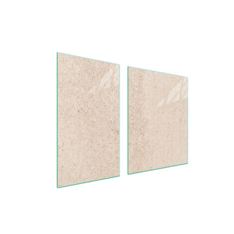 ASSIETTE EN VERRE et PLANCHE À DÉCOUPER 100x52 BEIGE