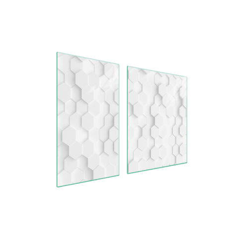 ASSIETTE EN VERRE et PLANCHE À DÉCOUPER 100x52 BLANC