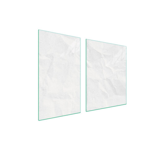 ASSIETTE EN VERRE et PLANCHE À DÉCOUPER 100x52 BLANC