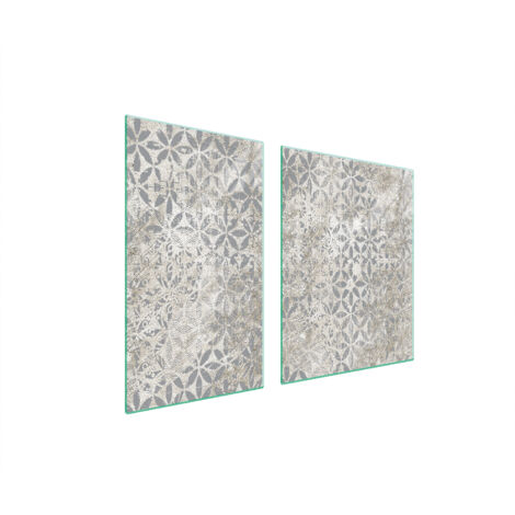 ASSIETTE EN VERRE et PLANCHE À DÉCOUPER 100x52 GRIS