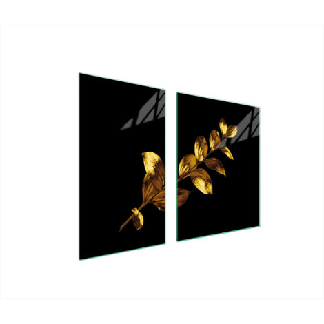 ASSIETTE EN VERRE et PLANCHE À DÉCOUPER 100x52 OR