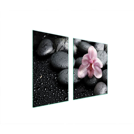 ASSIETTE EN VERRE et PLANCHE À DÉCOUPER 100x52 ORCHIDÉE