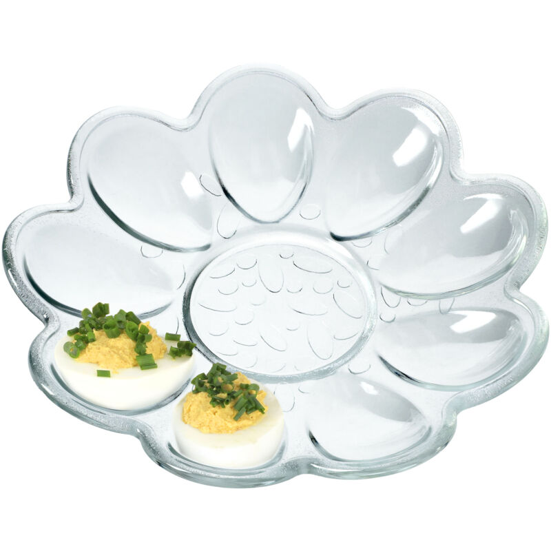 Kadax - Assiette assiette à œufs, plateau à œufs en verre