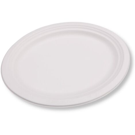 Assiette ovale en pulpe de roseau 26 x 32 cm, 125 pièces