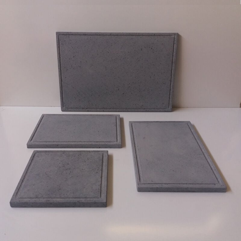 Fonderia Bongiovanni - assiette pierre de lave gril pierre naturelle Choisissez la taille : 50x40 cm