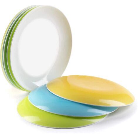 assiette Plastique Dessert Rigide Reutilisable Fte Camping 20cm Micro Onde - 7 Pcs