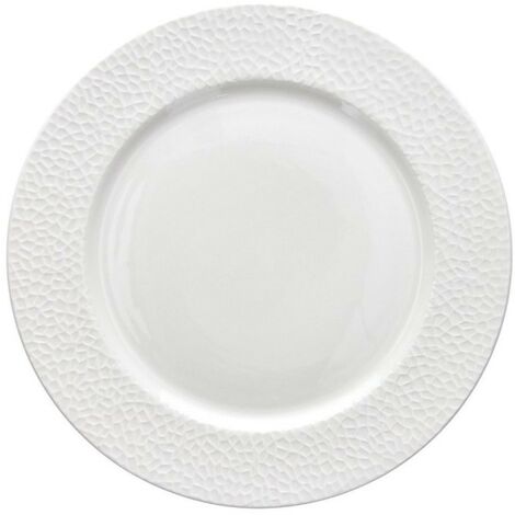 Assiette Blanche Ajourée 24 Cm - Occasion, Céramique, Style Décoratif