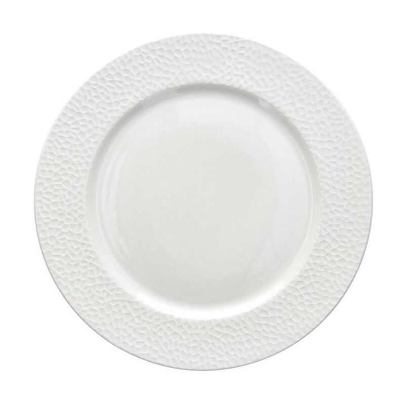 Assiette plate en porcelaine blanche golf diamètre 27 cm