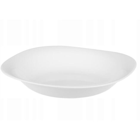 Assiette plate en verre blanc profond 23 cm