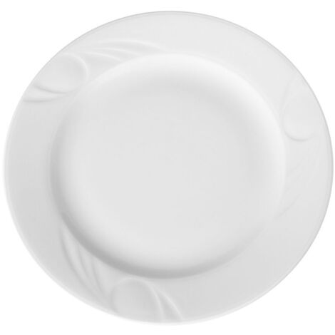 Assiette plate porcelaine blanche décorée Ø 200 mm - Lot de 12 - Hendi