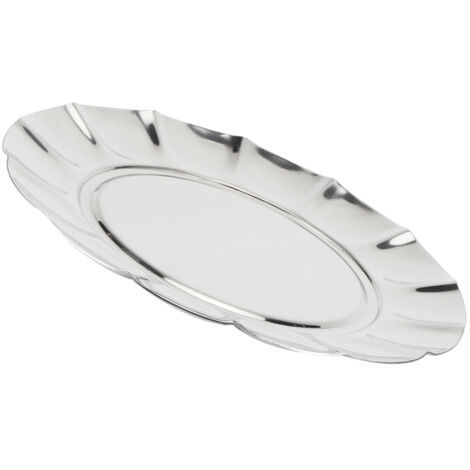 Assiette Ronde en Acier Inoxydable 7 Pouces pour Repas, Fruits et Snacks - Plateau de Table Pratique