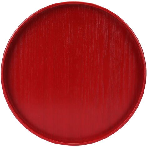 Assiette Ronde en Bois Naturel pour Service de Fruits - Plateau de Présentation 27cm