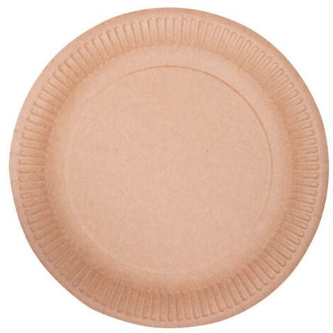 Assiette ronde en papier kraft 23 cm, 50 pièces.