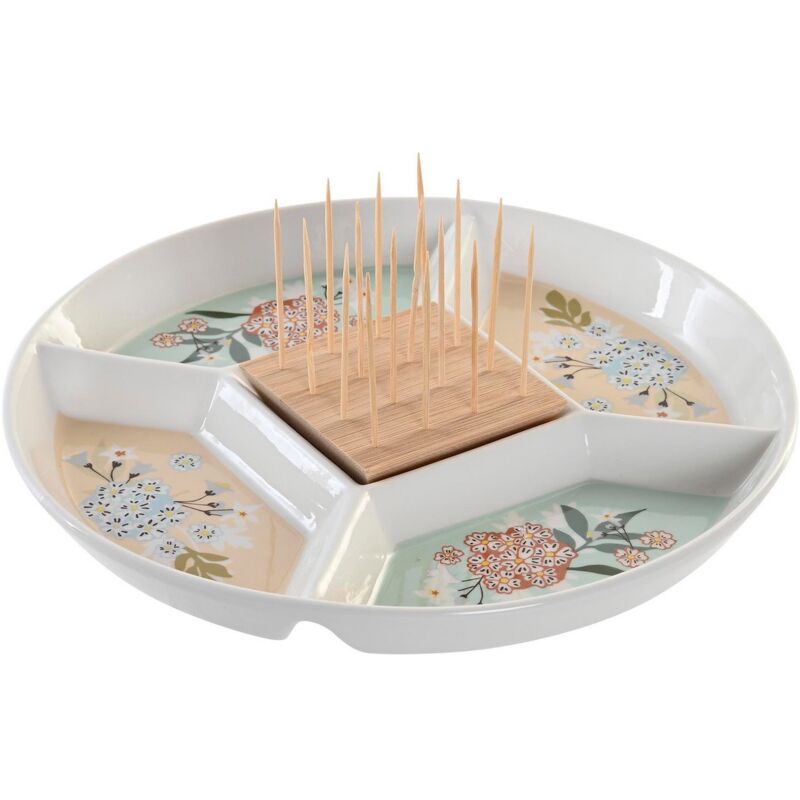 Dkd Home Decor - Plateau de snacks 23.5 x 23.5 x 3 cm vert gres