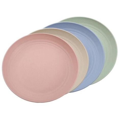 Assiettes à Dîner - Noname - 25 CM - Plastique Incassable - Lot de 4 - Compatible Lave-Vaisselle