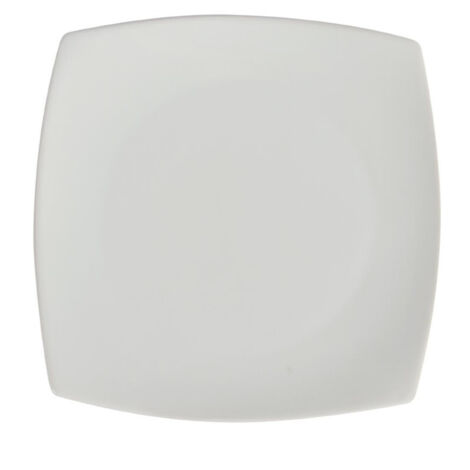 Assiettes Carrées Bords Arrondis Blanches 240(L)mm Lot de 12 Olympia