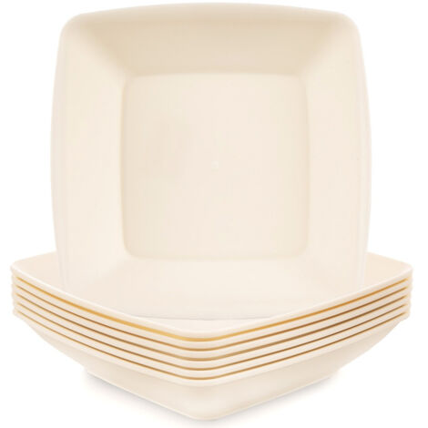 ASSIETTES Creuses en plastique, BOLS À SOUPE CRÉMEUSE, 6 PIÈCES