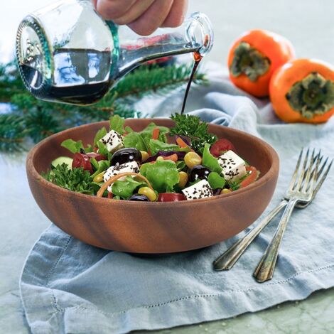 Assiettes en bois pour apéritifs, salades de fruits et soupes, pour la maison ou les cafés.