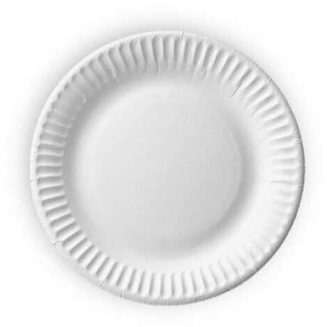 Assiettes en carton blanches de 15 cm, lot de 100.