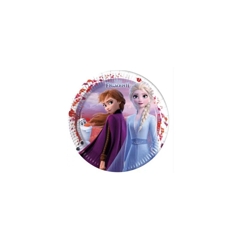 Javoli - Assiettes en carton Disney Frozen La reine des neiges Elsa Anna et Olaf - Fête d'Anniversaire - 8 pièces - 23 cm