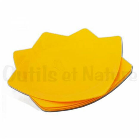 Assiettes en plastique carrée - 24 cm - lot de 4 Jaune