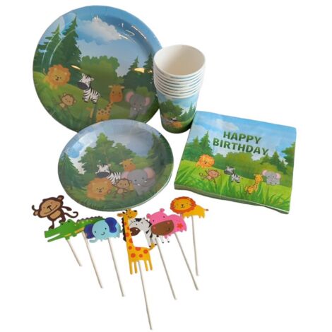 Assiettes, gobelets et serviettes en papier, lot de 51 SUP