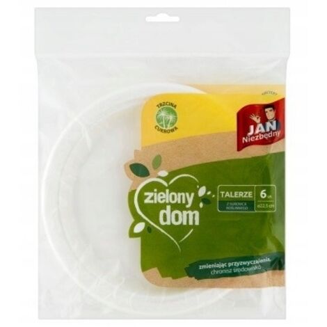 Assiettes jetables en canne à sucre Jan Niezbędny EKO, 6 pièces