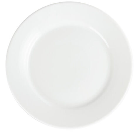 Assiettes Porcelaine à Bord Large Blanches 250(Ø)mm Lot de 12 Olympia