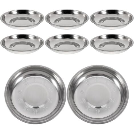Assiettes Pratiques en Acier Inoxydable Rondes 18 X 3 CM