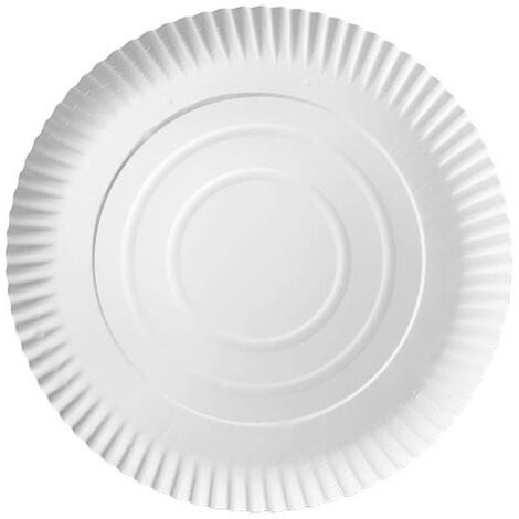 Assiettes rondes en papier blanc 26 cm 100 pièces.