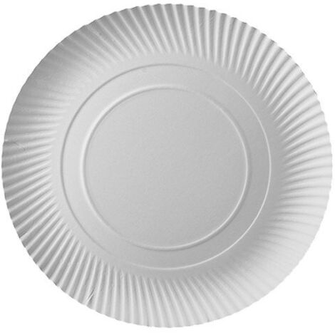 Assiettes rondes en papier blanc 32 cm, 10 pièces.