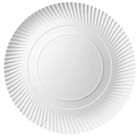 Assiettes rondes en papier blanc 35 cm 100 pièces.