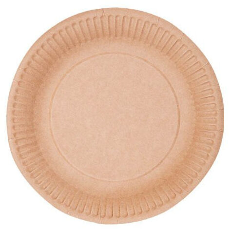 Assiettes rondes en papier kraft 18 cm, 50 pièces.