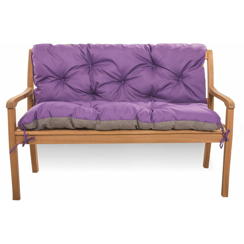 Setgarden - Coussin pour banc de jardin 110x50x50cm, coussin de banc de jardin Violet, coussin de jardin, coussin de balançoire, coussin de banc