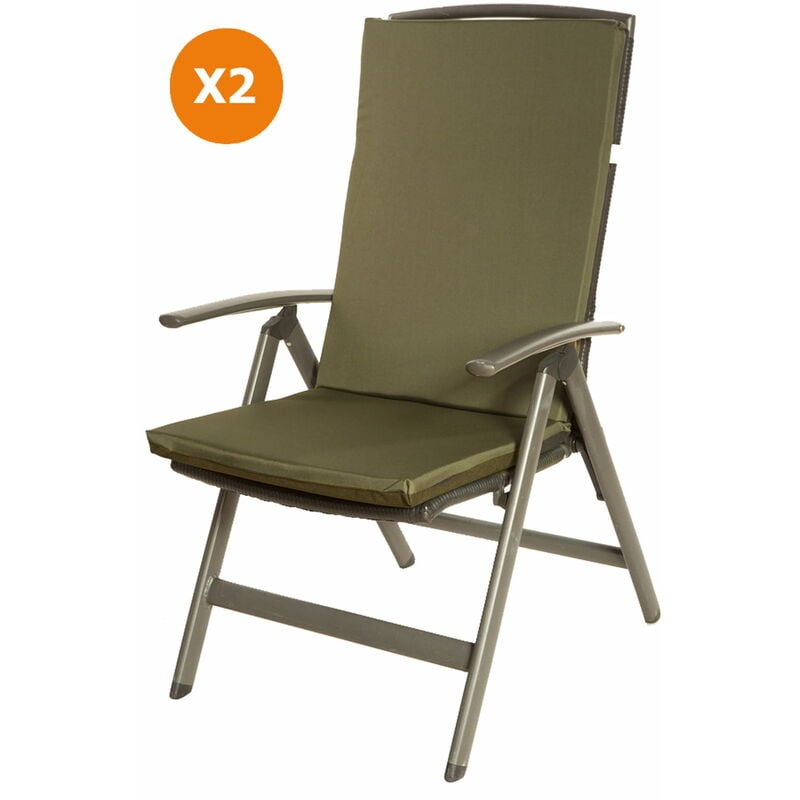 Coussin de chaise 2 pièce Coussin 110x47x4cm vert coussin de chaise d'extérieur Coussin d'assise avec dossier haut - green