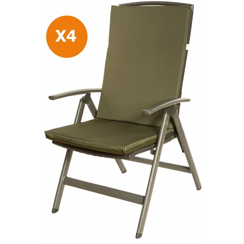 Coussin de chaise 4 pièce Coussin 110x47x4cm vert coussin de chaise d'extérieur Coussin d'assise avec dossier haut - green