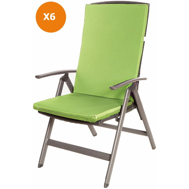 Coussin de chaise 6 pièce Coussin 110x47x4cm citron vert coussin de chaise d'extérieur Coussin d'assise avec dossier haut - multicolour