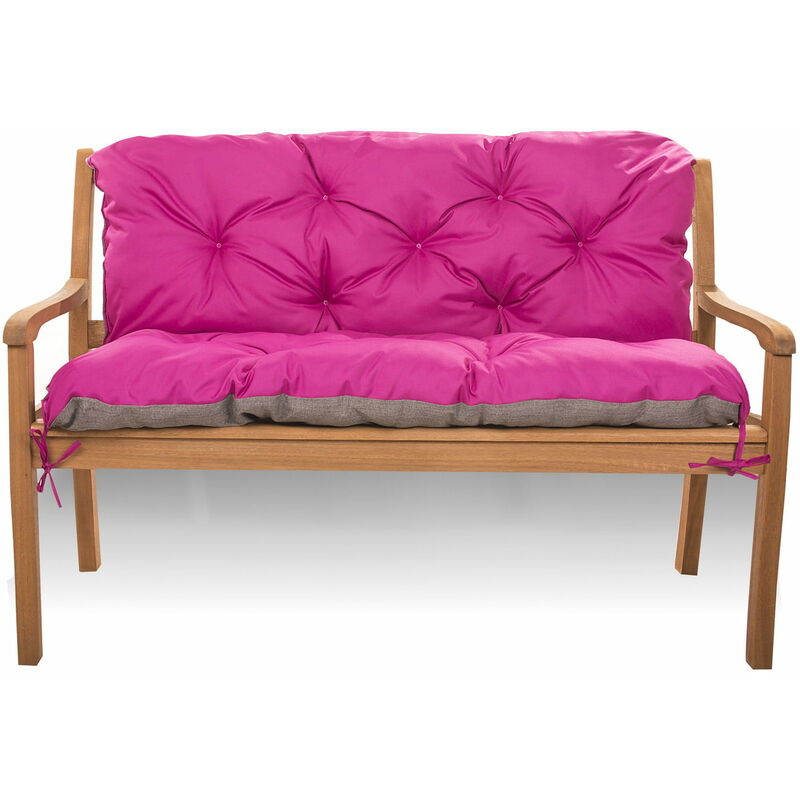 Setgarden - Coussin pour banc de jardin 140x60x50cm, coussin de jardin Rosa, coussin de banc de jardin, coussin de banc extérieur, coussin de