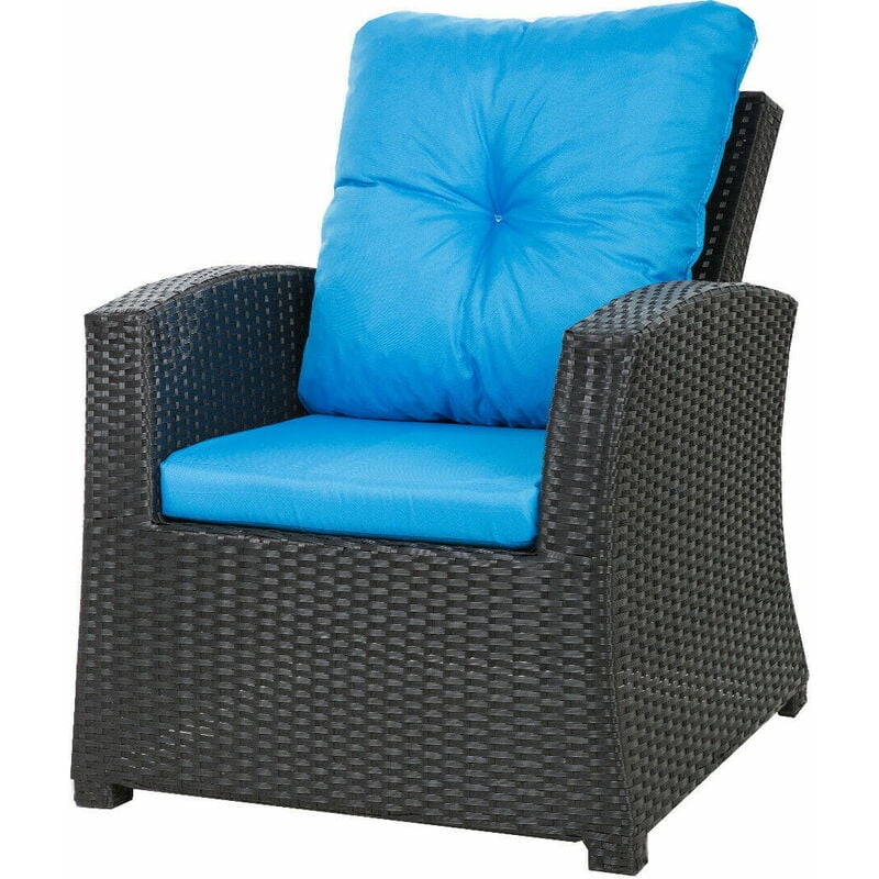 Setgarden - Coussins de fauteuil en rotin 1 pièce Coussin d'assise 56x52x7+56x50 bleu Coussins De Chaise D'intérieur - blue