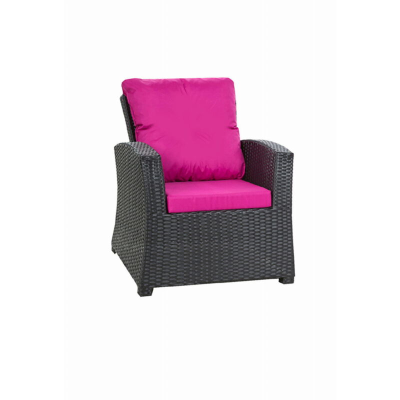 Coussins de fauteuil tressé en résine 56x52x7+56x50 2pcs Coussin de jardin Rose Coussin de chaise extérieur avec dossier ensemble de salon rotin
