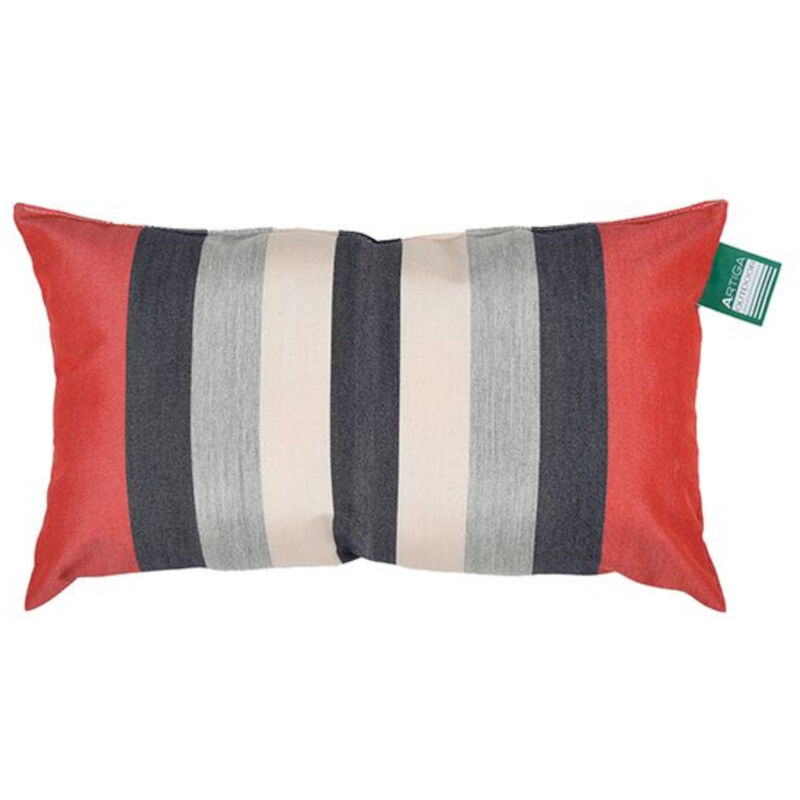 Avril Paris - Mini coussin rectangulaire 40 x 24 cm - 100% Coton- Rouge/Gris - corfou